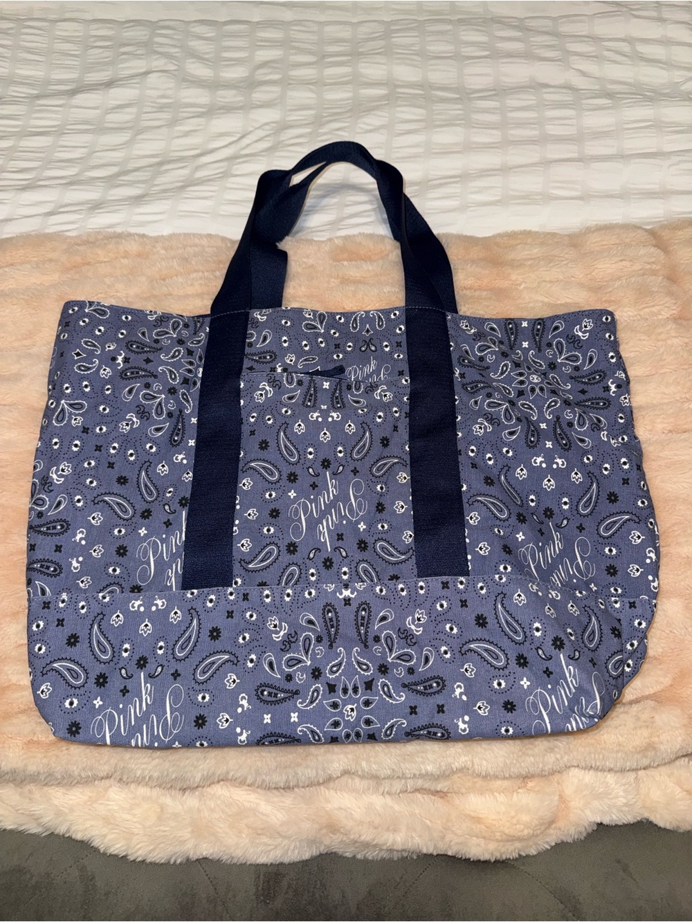 PINK Victoria's Secret Navy Paisley Print Tote